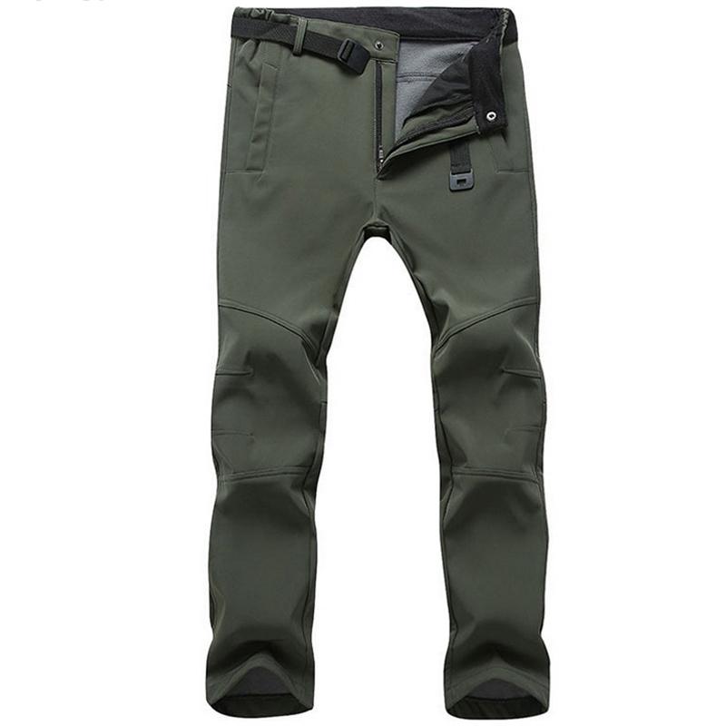 

Pantalones elsticos impermeables para hombre, pantaln de chndal informal, grueso y clido, con forro polar de piel tiburn, Gray