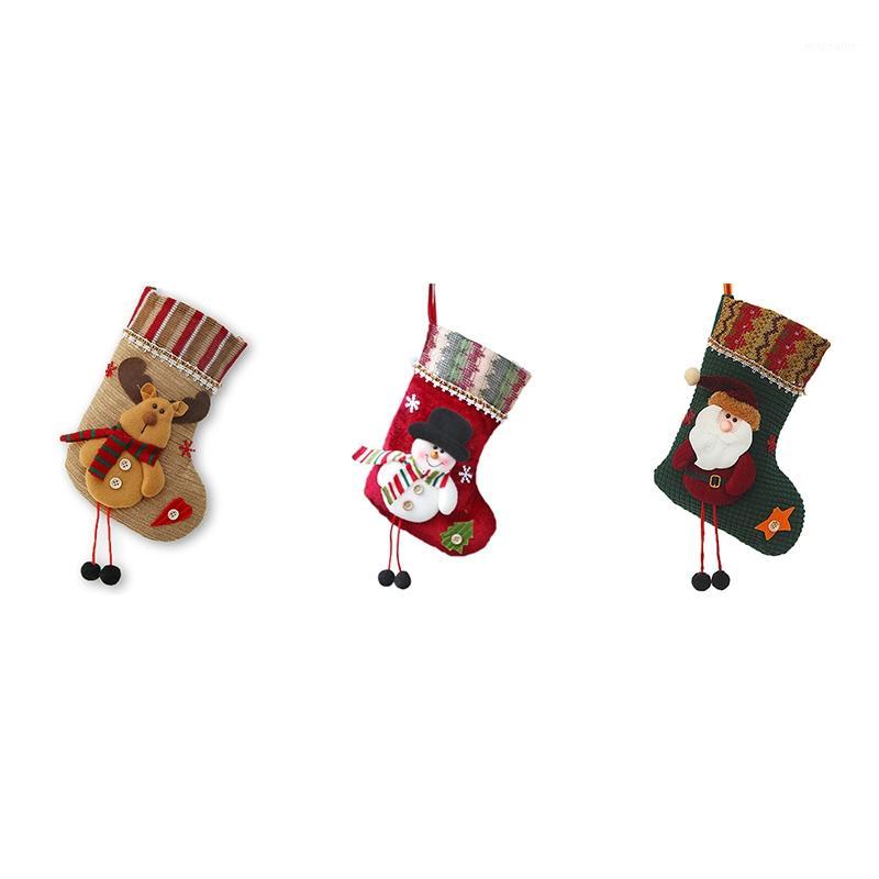 

Christmas Stockings Gift Cloth Santa Claus Moose Socks Christmas Cute Children's Gift Bag Fireplace Tree Decoration1