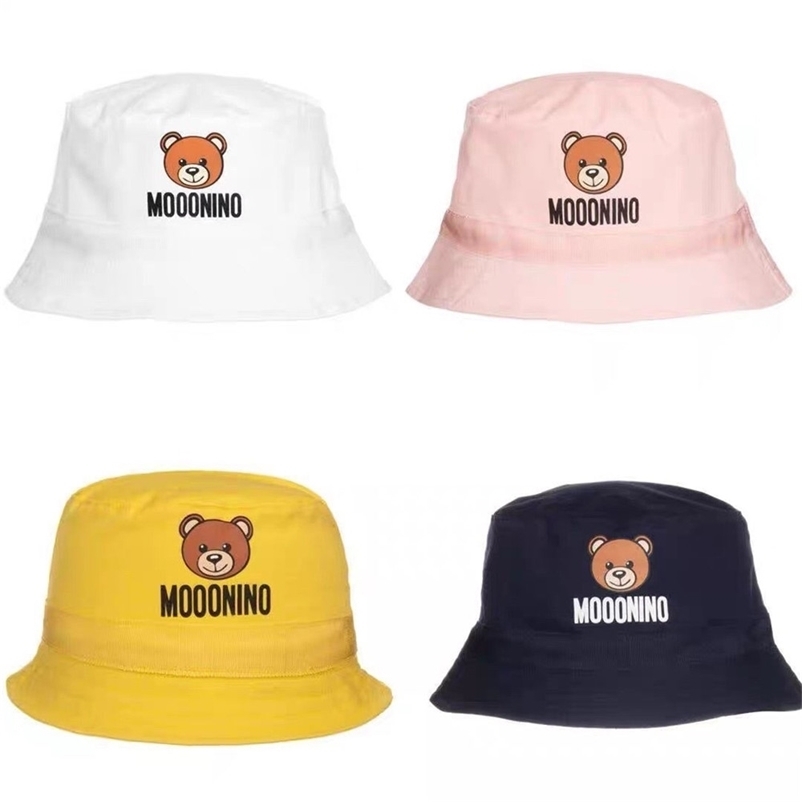 

Luxury Designer Brand Baby Summer Beach Pography Props Bucket Hats Caps for Teens Boys and Girls Sun Protect Fishing Bonnet 211231, Pink