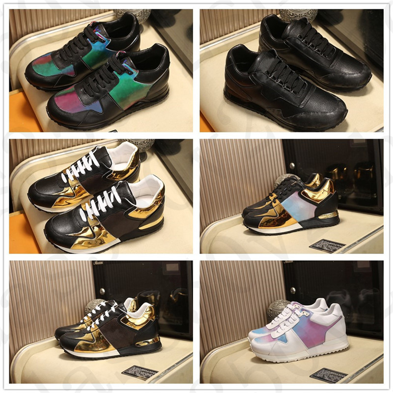 

2021 Newest Luxembourg Run Away Designer Sneaker Gold Patent leather Rainbow Multicolor Classical Men women low shoes Causal Trainers, Other