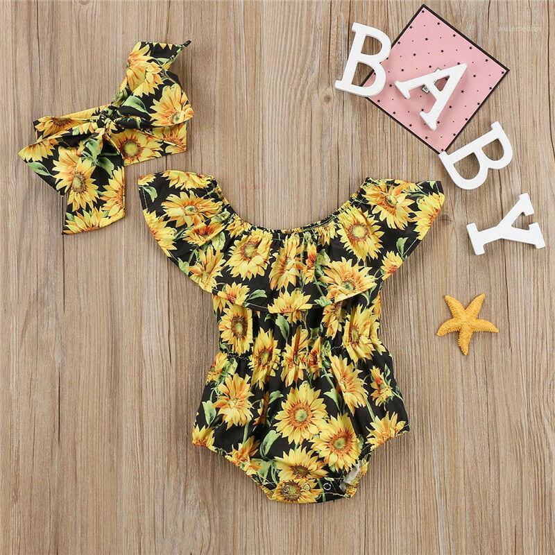

Toddler Baby Girls Flower Jumpsuit Summer Outfits Set Clothes1, As pic