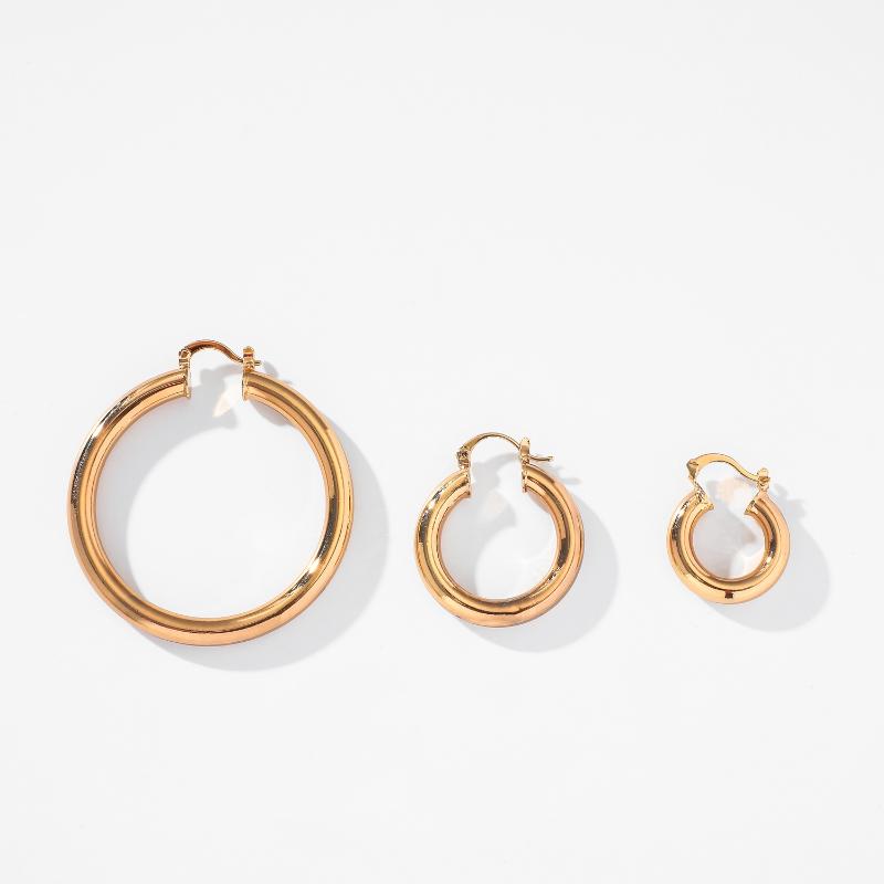 

50mm Punk Big Size Hoop Earrings Thick Gold Plated Brass Huggie Earrings Statement Hoops Ladies Jewelry Wholesale 2020