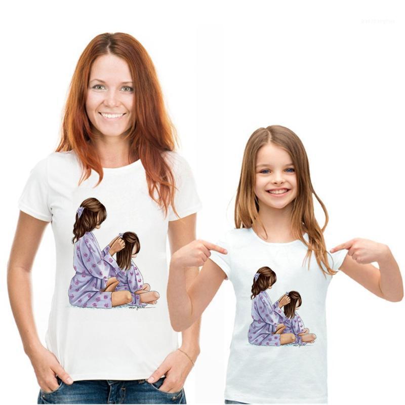 

Hipster Loose T shirt Super Mom Pretty Mama Daughter Clothes Cheap Casual Baby Girl Clothes Simple Versatile Family Look1, Qz-qwt9315