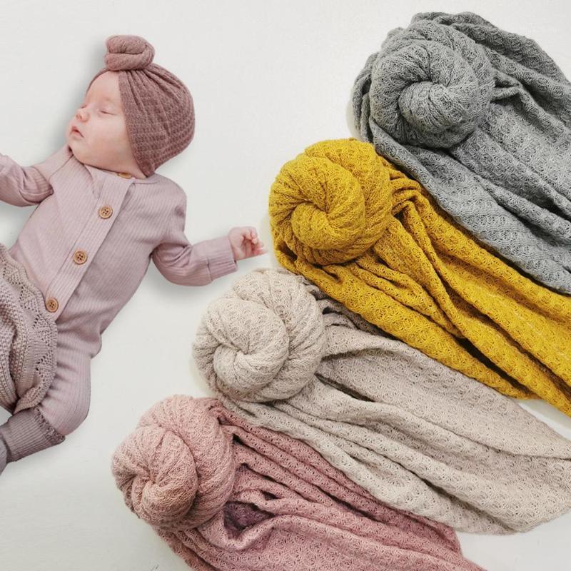 

Solid Waffle Knit Baby Hat 0-5T High Elastic Snail Newborn Turban Hats Crochet Knitted Infant Winter New Arrival Beanies1, Cotton rust red
