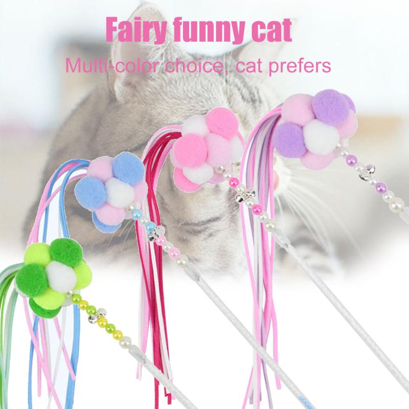 

Cats Teaser with Bell Tassels Bite-resistant Soft Safe Pets Toys for Kitten MYDING