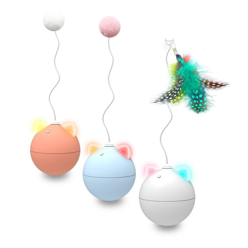 

Cat Interactive Toy 3 Piece Attachment Set Funny Replacements For Automatic Teaser Cat Wand Toy Feather/Ball Pet Products
