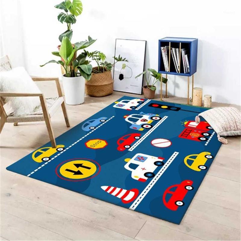 

Blue Green Rug Kids Room Car Traffic Light Printed Boy Room Carpet Bedroom Living Area Rug Cushion Child Decoration Home1
