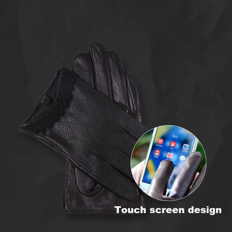 

Women'S Leather Gloves Autumn Sheepskin Gloves Driving Thin Section Breathable Touch Screen Women'S L18001NN-5