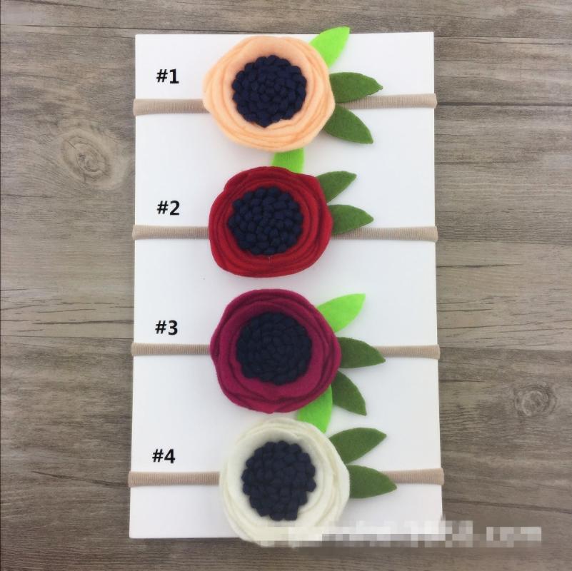 

ins Boutique 24pcs Fashion Cute Felt Sunflower Nylon Headbands Solid Flower Super Soft Hairbands Princess Hair Accessories, Choose colors