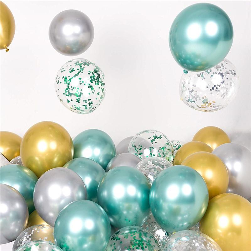 

10pcs Green Balloons Jungle Party Decorations Ballons Jungle Birthday Metallic Baloons Balloon tropical Theme Party Globos