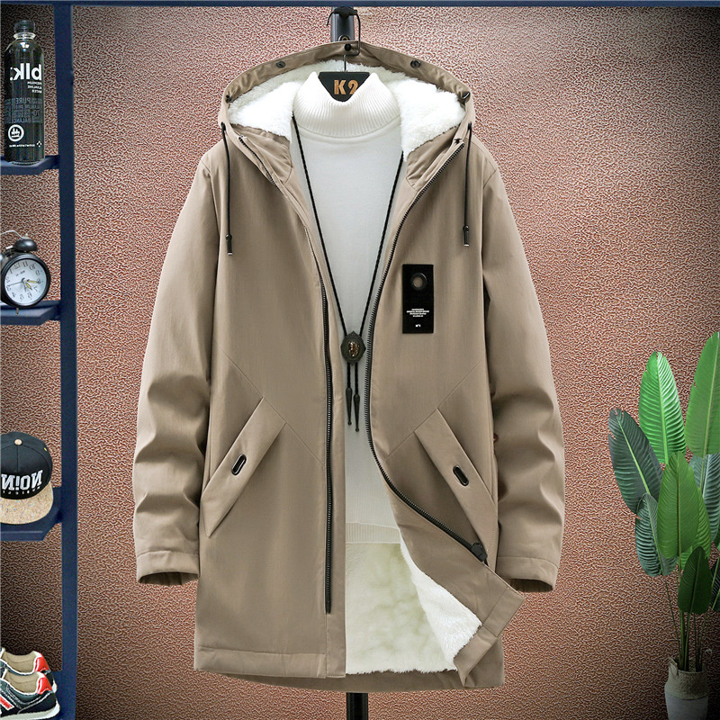 

2021 Winter Men Big Windbreaker with Hood Trend Male Jacket Youth Coat Size -4xl UA3W, Black