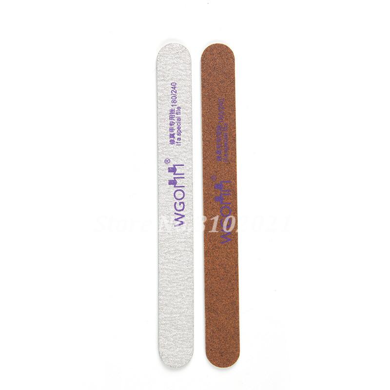

20pcs/lot Slim Nail Files Silver/Brown Nail Art Tools Real DIY Maincure Double side sanding buffer buffing 180/240 polisher