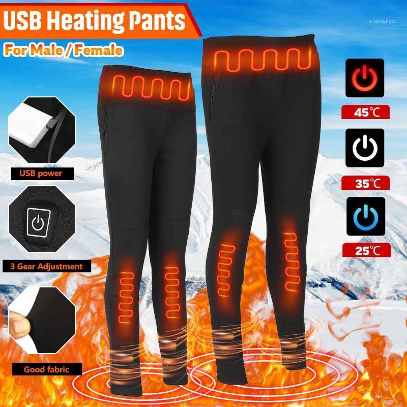 

M- Women Men Winter Outdoor Hiking Heating Trousers 3Gear Slim USB Charging Heated Pants Skiing Electric Heated Pants Trouse1, Female