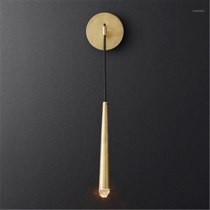 

Nordic Minimalist Led Wall Light Creative Living Room Bedroom Bedside Retro Brass Hotel Villa Clothes Shop Aisle Wall Lamps1