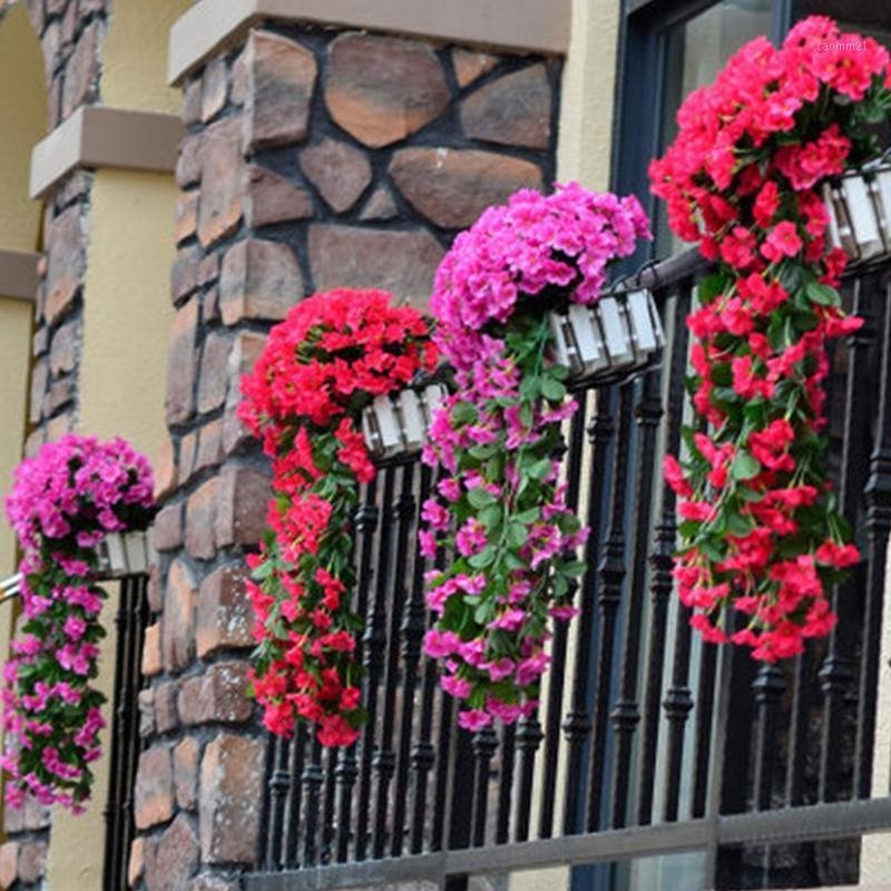 

Artificial Violet Flower Simulation Party Decoration Valentine's Day Wedding Wall Hanging Flower basket artificial1, Purple