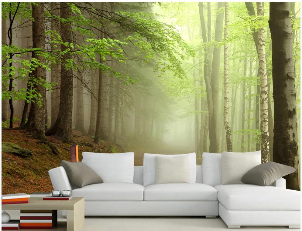 

custom photo mural wallpaper 3 d Forest dense fog scenery home decor living room wallpaper for walls 3d bedroom background wall, Non-woven wallpaper