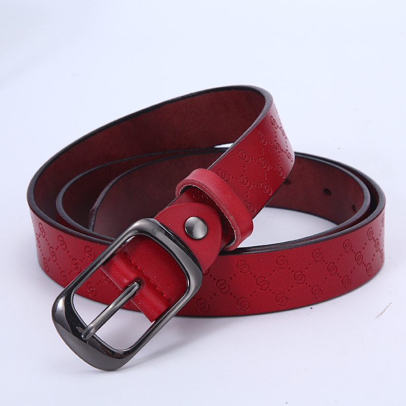 

2021 New Brand Women's Leather Embossed g Pattern Alloy Buckle Adjustable Belt, High Quality Design Ladies Cas 9v5w, Black