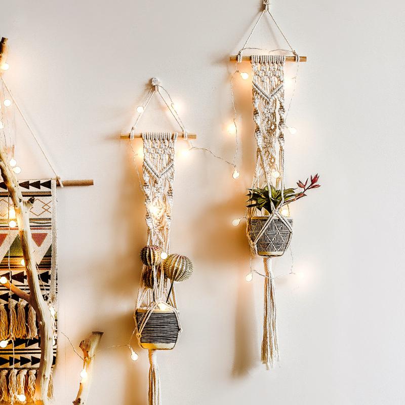 

Boho Plant Tapestry Macrame wall hanging Room decor Decor Wall Hanging Farmhouse Rope Tapestries Plants