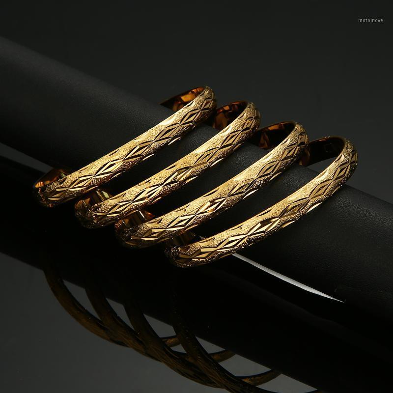 

Ethiopian 4Pcs Gold Color Bracelets for Women Dubai Middle East Bracelet Jewelry1