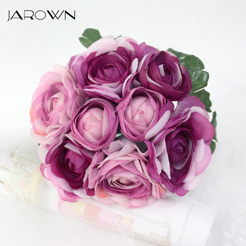 

JAROWN Artificial Roses Flower Fake Flowers Roses Hand Wedding Bouquet Silk Sztuczne Kwiaty Party Home Office Decoration, Purple