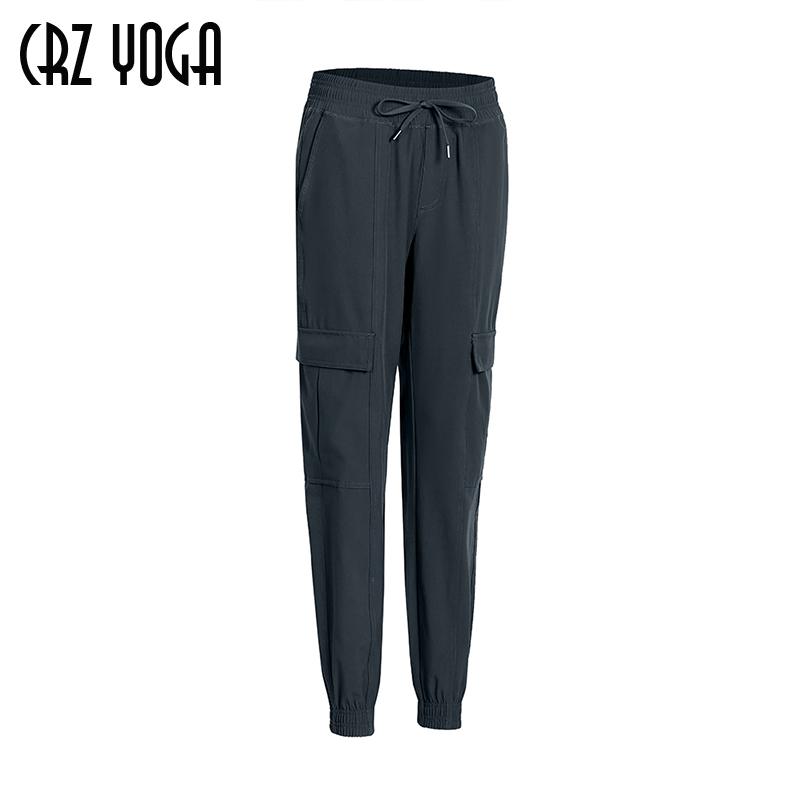 

CRZ YOGA Women's Lightweight workout Joggers Casual Lounge Cargo Drawstring Elastic Waist Running Pants with Pockets-28 inches, Black01