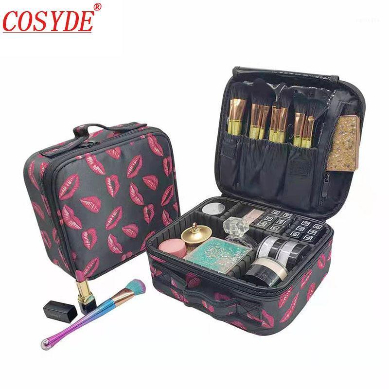 

Female Brand Cosmetic Case High Quality Professional Empty Makeup Organizer Portable Travel Storage Box Women Makeup Suitcases1, Black