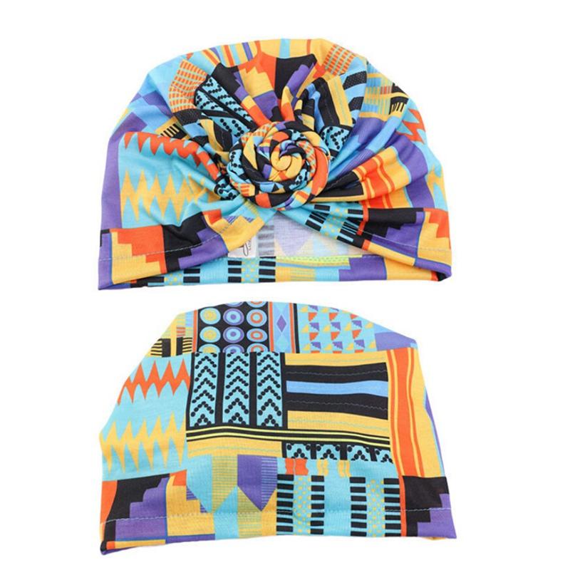 

New Women African Pattern Knotted Flower Turban Muslim Turban Twist Knot India Hat Ladies Chemo Cap Bandanas Hair Accessories