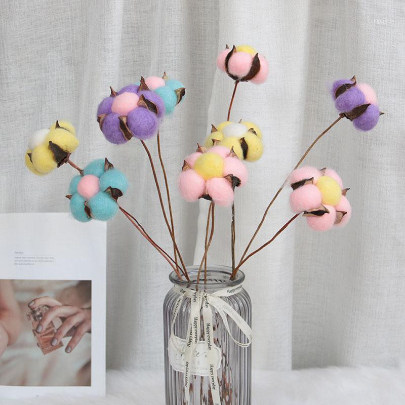 

Hot sale 1pcs/2020 new simulation production dried cotton flower decoration flower arrangement DIY home decoration wedding1