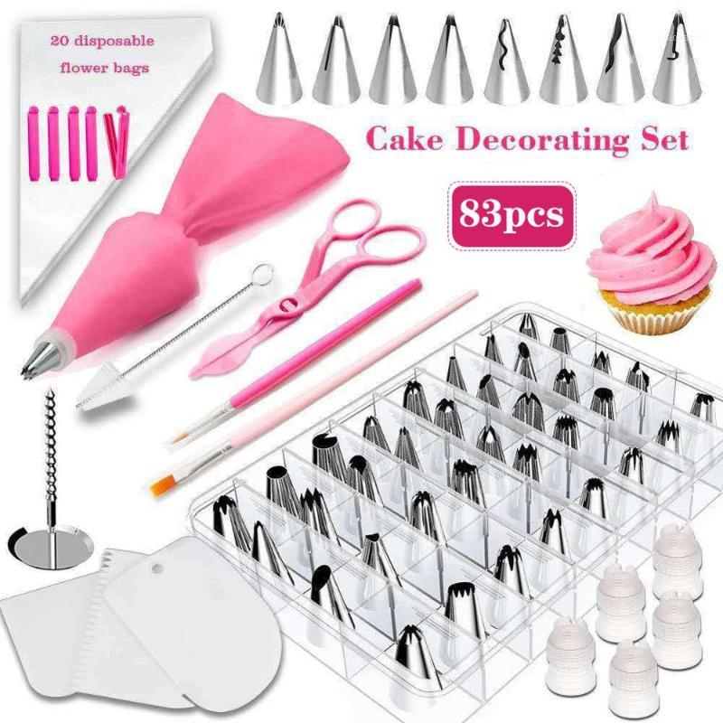 

83pcs/8pcs Silicone Pastry Bag Tips Kitchen DIY Icing Cream Reusable Pastry Bags Nozzle Set Cake Decorating Tools 40P1