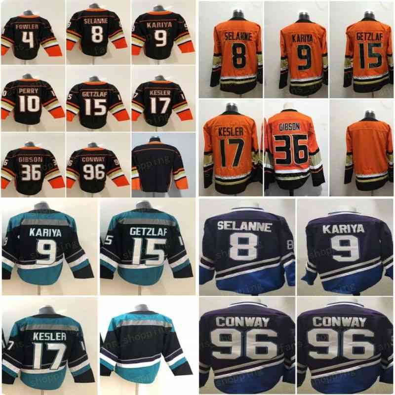 

Men Blank Ice Hockey 15 Ryan Getzlaf Jersey 17 Ryan Kesler 4 Cam Fowler 36 John Gibson 96 Charlie Conway 8 Teemu Selanne 9 Paul Kariya Reverse Retro Black Orange