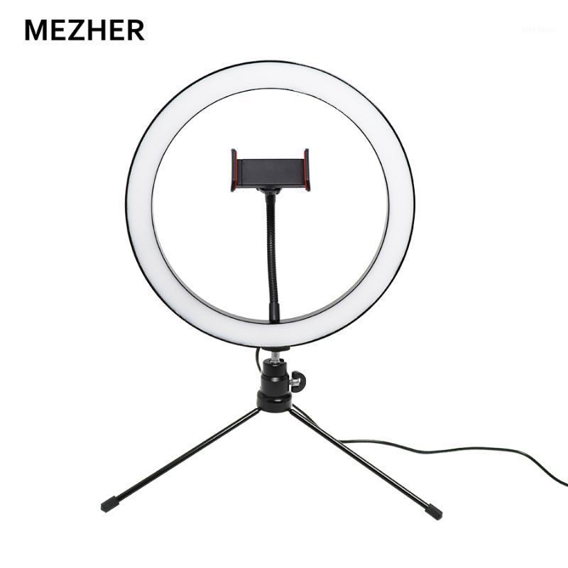 

MEZHER LED Ring Light 10" with Tripod Stand & Phone Holder for Live Streaming YouTube Video/ Makeup/Photography/ Live Streaming1