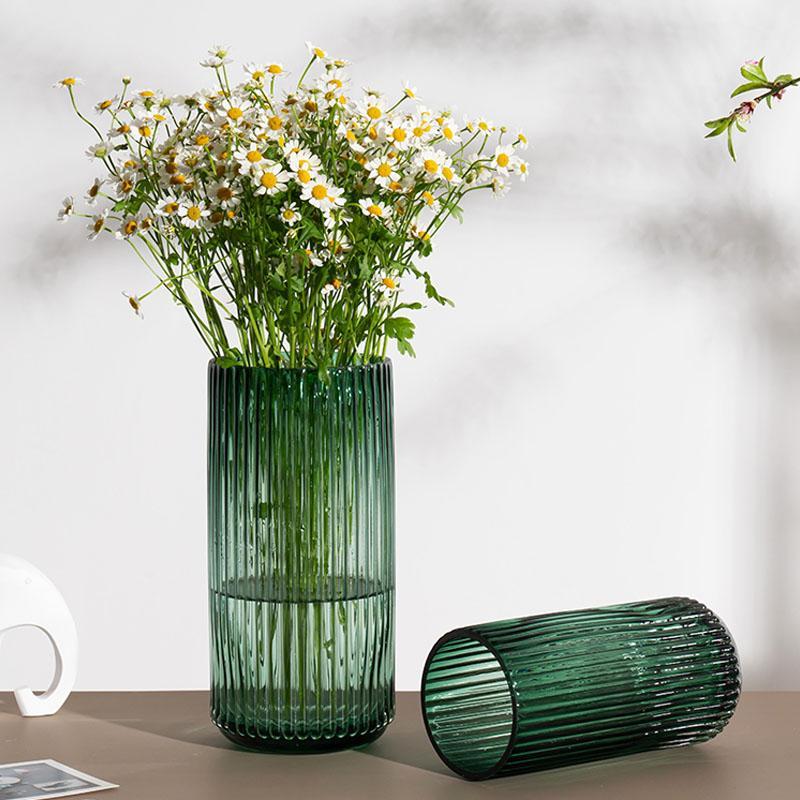

Nordic Minimalist Cylindrical Glass Vase Decoration Living Room Flower Arrangement Soft Decoration Hydroponic Flower Device Gift1