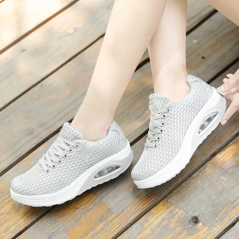 

Network Soft Woman Casual Shoes Women Wedge tenis feminino Fashion Breathable Mesh Shoes For Women Increase Shake Shoes #eu0T