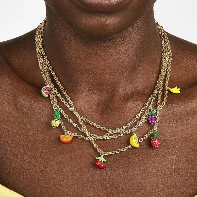 

Cute Fresh Oil Fruit Pendant Necklace Long Chain Multi-layer Women Bohemia Jewelry for Women Man Friendship Girl Gifts1