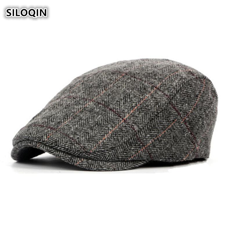 

Berets SILOQIN Autumn Winter Product Men's Middle Old Aged Wild Trend Leisure Tourism Tongue Cap British Style Dad's Hat, Black