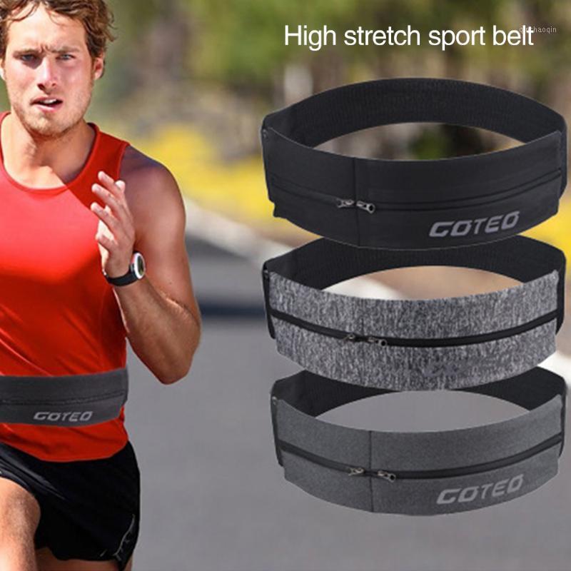 

Universal Ultra-thin Belt Sports Running Waist Bag Portable Outdoor Gym Bags Men's Belt Bag Phone Pouch Zipper Fanny Packs1, Grey