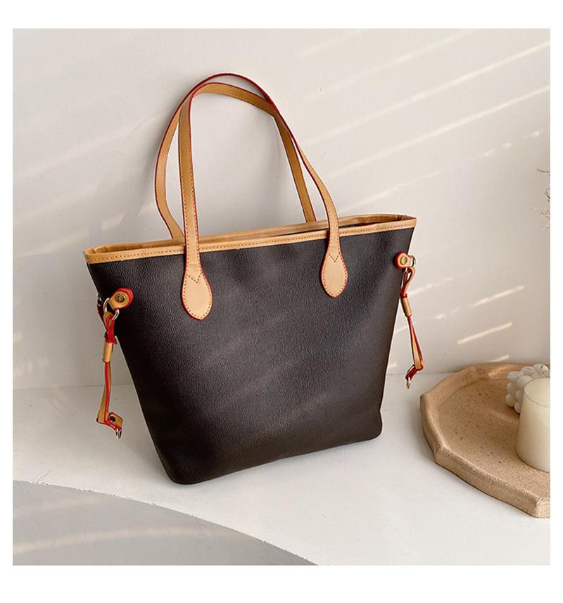 

2021 New listing luxury ladies handbag large capacity high quality pu brown wild fashion shoulder bag retro casual bag