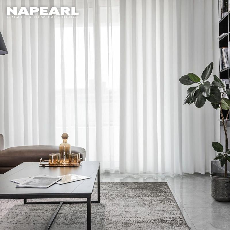 

NAPEARL White Sheer Tulle Curtains For Living Room Bedroom Hotel Window Treatment 100x250 Cheap Voile Curtain Drapery