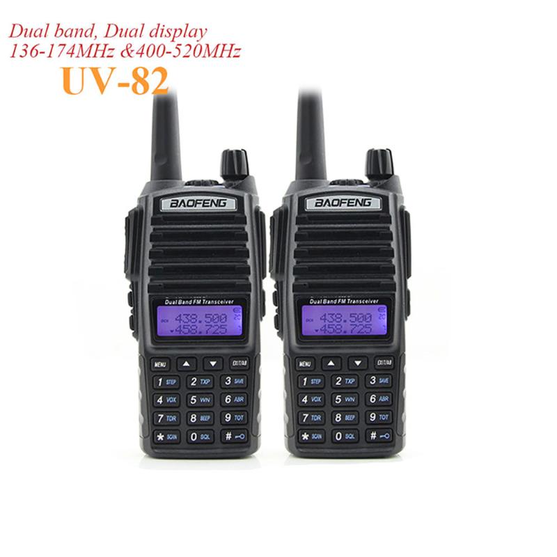 

2PCS Baofeng UV-82 Walkie Talkie Dual Band Dual PVHF UHF Two Way Radio Tri-Power UV 82 CB Radio Portable UV82 Transceiver