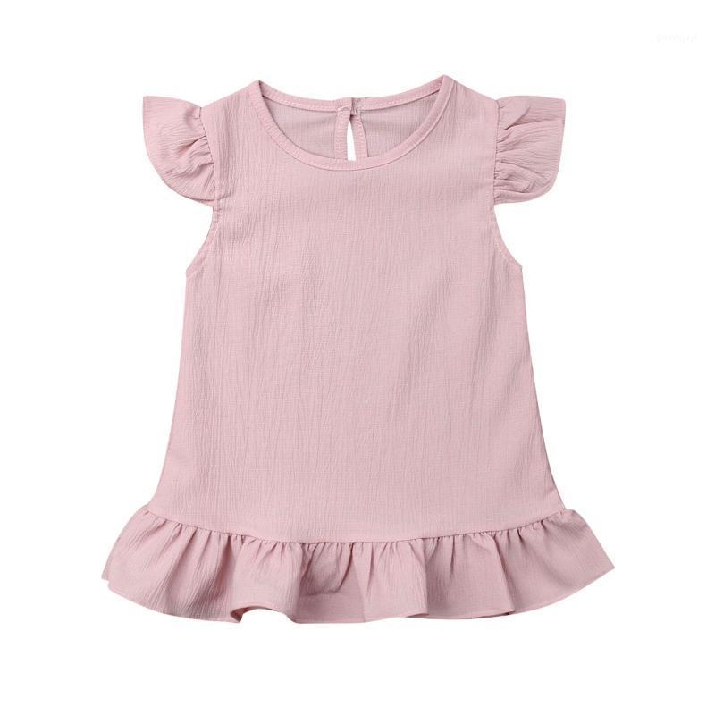 

1-6Y Toddler BABY Kid Girls Ruffles Dress Summer Soft Solid Mini Dress For Girls Holiday Children Costumes1, Yellow