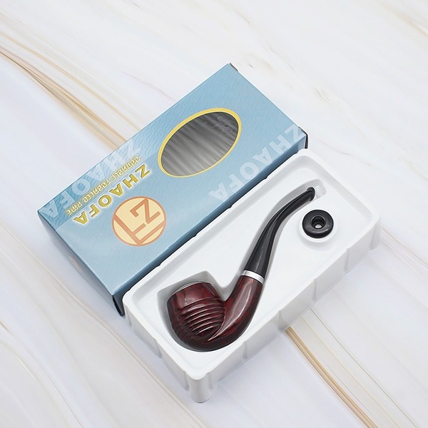 

2020 Best Seller Pipe Smoking Pipe 32G Dual-purpose Cigarette Holder Small and Portable Striped Red Marble Colored Iron Pot Tobacco Pipe