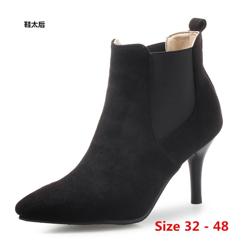 

Winter Spring Autumn High Heel Ankle Boots Women Short Boots Woman Shoes Botas Muje Small Big Size 32 - 48, Yellow