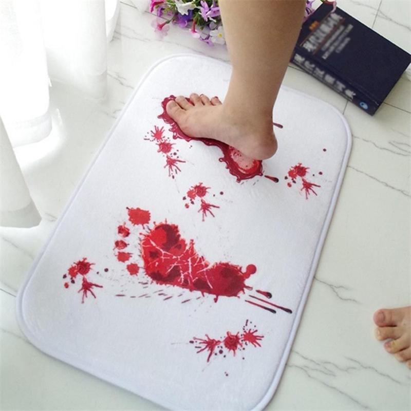 

Bathmat Scare Your Friends Bloody Footprint Bath Bathroom Mat Non-slip Rug