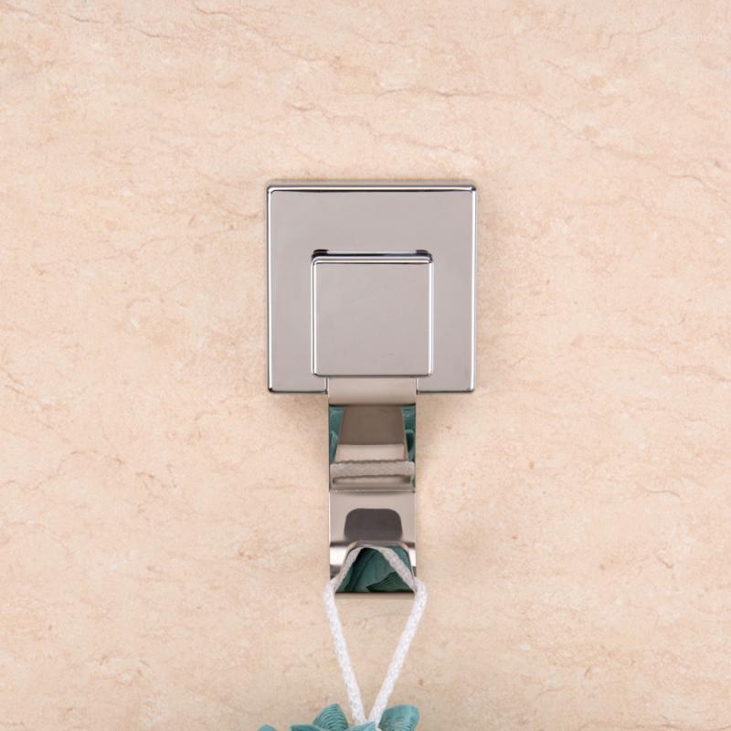 

Stainless Steel Sucker Hook Bathroom Removable Vacuum Double Strong Hook Kitchen Wall for Hanger Towel Bath Ball Square Silver1