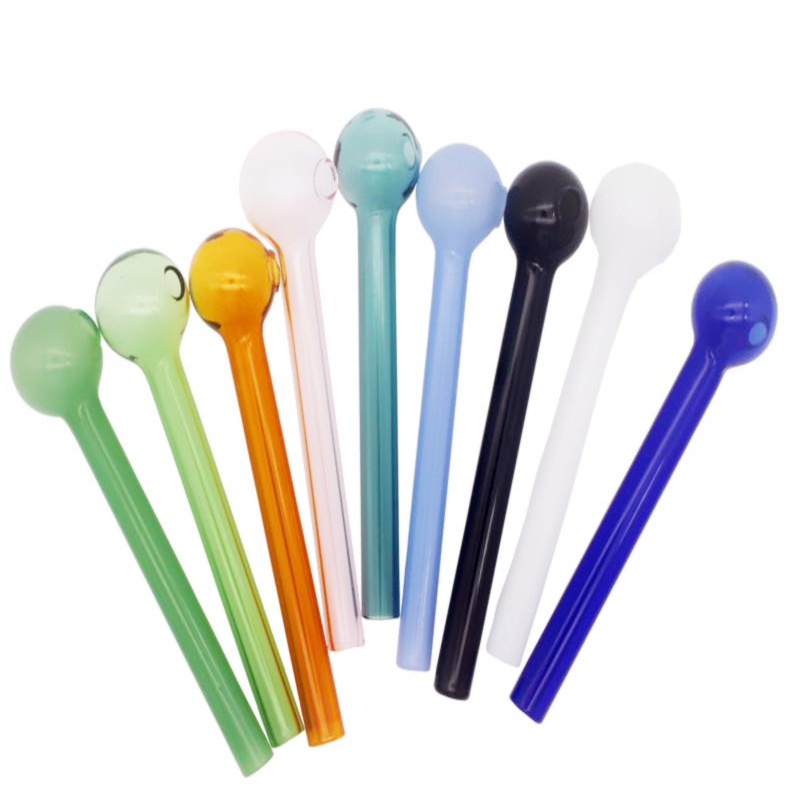 

Hookahs Oil Burner Pipe 10mm Colorful Pyrex tobcco herb nails Water Hand Accessories Glass Tube Smoking Pipes