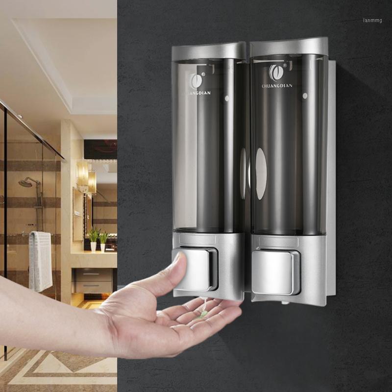 

Wall Mount Manual Soap Dispenser Double Liquid Shampoo Shower Gel Dispenser Lotion Dispensers For Bathroom Kitchen Hotel Office1