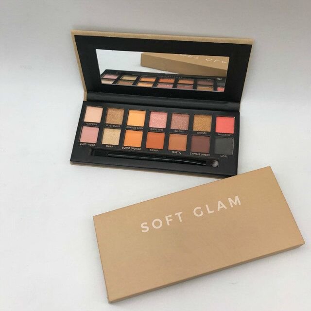 

New Brand Makeup Soft Glam Eye Shadow Palette 14 Colors Eyeshadow Palette Brush Free Shipping