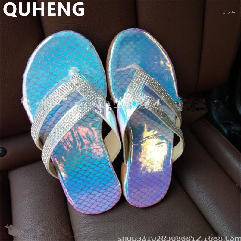 

2020 Summer New Leopard Print Women's Slippers Casual Fashion Beach Soft Bottom Flip Flops Rhinestone Sequins Folder Toes Slides1, Yellow leopard