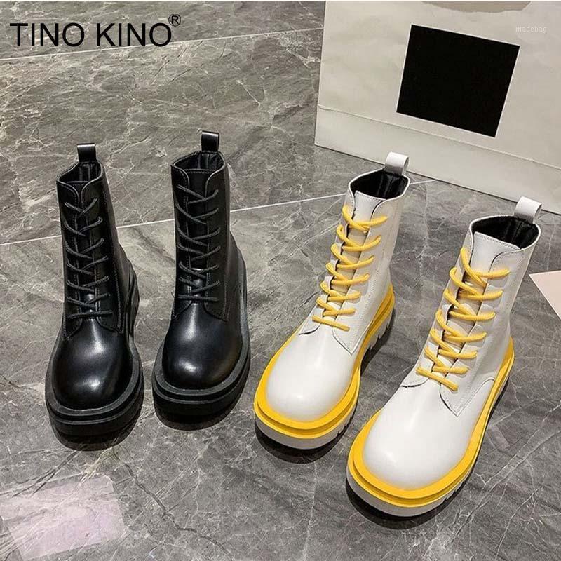 

Women Ankle Boots Ladies Shoes Autumn PU Leather Lace Up Woman Short Boots Zipper Platform Non Slip Fashion Botas Mujer New1, Beige 2