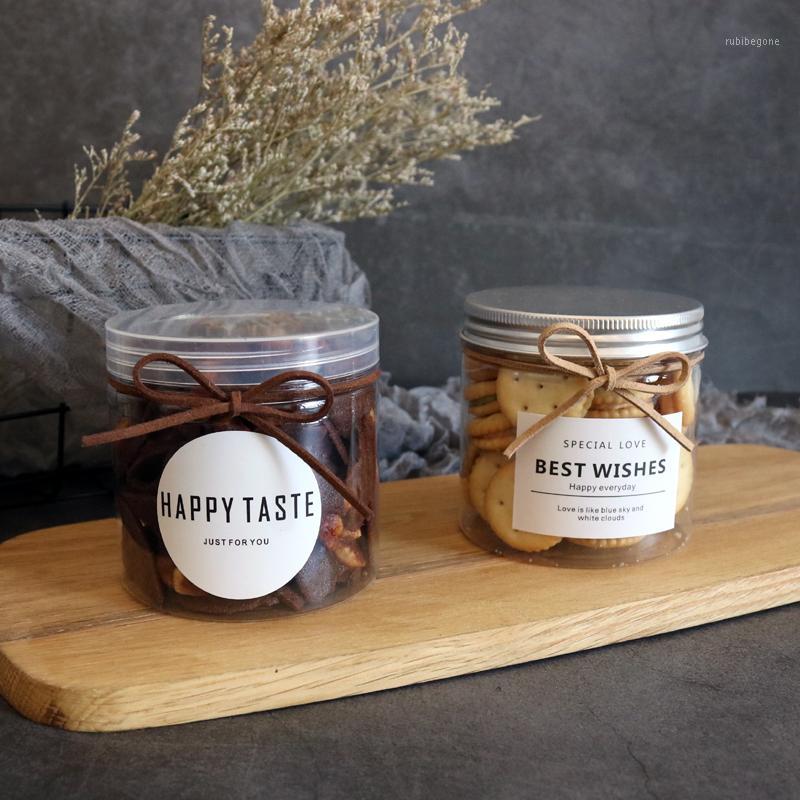 

12pcs High quality PET plastic seal snack biscuit candy packaging box transparent tin packaging barrel diy dessert cup with lid1